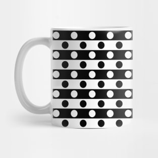 Polka Dots & Stripes Pattern - Black & White Tones Mug